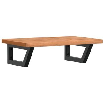 vidaXL Vidaxl - Estante De Lavabo De Pared De Acero Y Madera Maciza De Haya