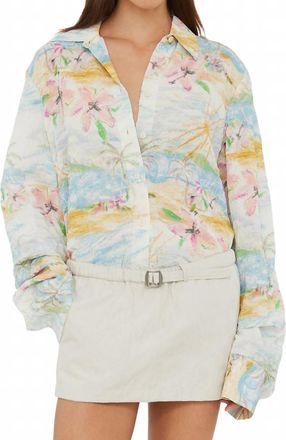 CHRISTOPHER ESBER Crimped Bahia Shirt In Hibiscus Print