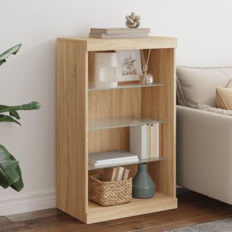 vidaXL Credenza con Luci led Rovere Sonoma 60,5x37x100 cm - Vidaxl