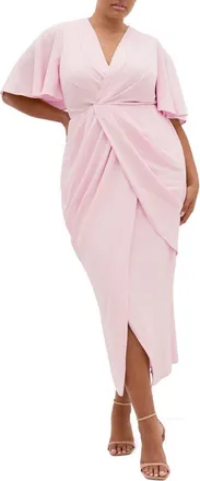 City Chic Braelynn High-Low Maxi Dress in Heavenly Pink at Nordstrom, Size 10W