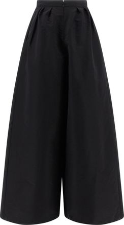Carolina Herrera Womens Black Silk Casual Pants