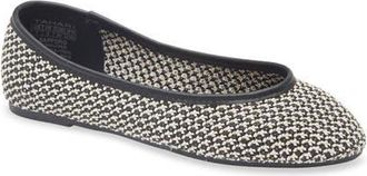 Elie Tahari Woven Ballerina Flat in Black/White at Nordstrom, Size 8.5