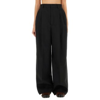 Moschino Broeken, Dames, Zwart, M, Katoen, Wide Leg Tailored Pants