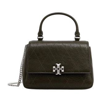 Tory Burch Mini Charlie Quilted Top-Handle Crossbody - Dames - Tassen - Bruin - Maat: ONE Size Leer