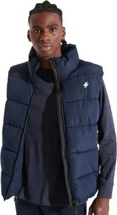 Superdry Vintage Mouwloze Gewatteerde Jas - Heren - Bodywarmers - Blauw - S - Jassen