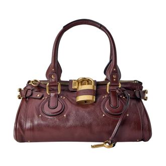 Chlo&eacute; Paddington Grained Shoulder Bag - female - Chlo&eacute; - Handbags - Brown - ONE SIZE - Bags
