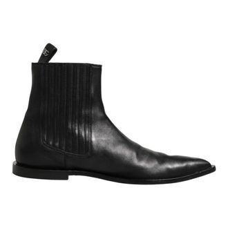 Dolce & Gabbana Ankle Boots, male, Black, Size: 11 US Dolce & Gabbana Black Chelsea Men Short Ankle Boots Shoes