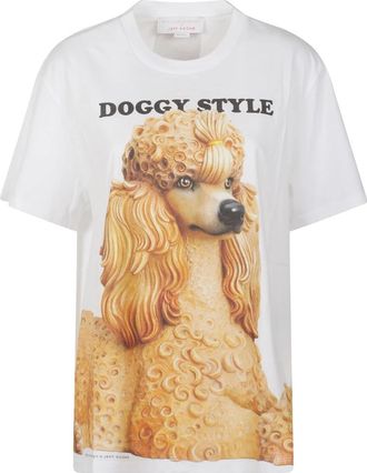Stella McCartney Logo Oversized Katoenen T-shirt - Dames - T-shirts - Wit - XS - Katoen - Tops