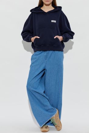 American Vintage Sweatshirt With Logo, Womens, Navy Blue