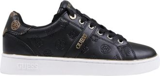 Guess Britz 4G Logo Sneaker - Dames - Sneakers - Zwart - 37 EU - Katoen - Schoenen