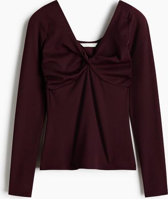 H&M Glitzershirt mit Twistdetail - Red