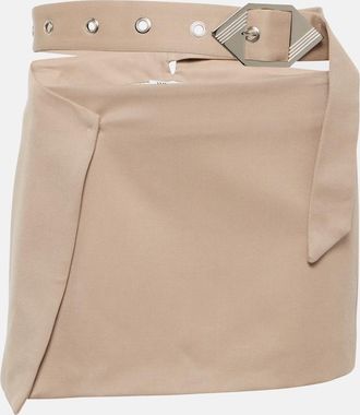 The Attico Virgin wool gabardine wrap skirt