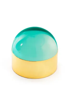Jonathan Adler Brass Globo Box in Green at Nordstrom, Size Medium