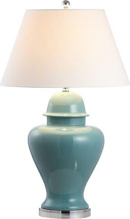Jonathan Y Designs Sagwa 33 Ceramic/Iron Modern Classic LED Table Lamp in Teal at Nordstrom
