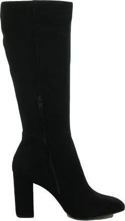 Steve Madden Ninny Boots Womens Black Leather Pointed Toe Knee High HTAT1522