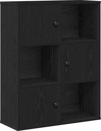 vidaXL Bookcase Black Oak 60x24x76.5 cm Engineered Wood Vidaxl