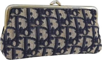 Dior Pre-owned Clutches, female, Blue, Size: ONE SIZE Pre-owned Trotter Canvas Pouch