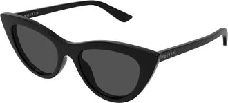 Alexander McQueen Zonnebril met kattensnoet - Dames - Zonnebrillen - Zwart - 53 MM - Accessoires