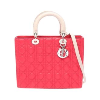 Dior Pre-owned Lady Dior Leather 2way Bag - Dames - Pre-owned - Roze - Maat: ONE Size Leer