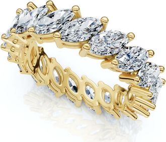 Pompeii3 3Ct Marquise Diamond Eternity Ring 14k Gold Lab Grown
