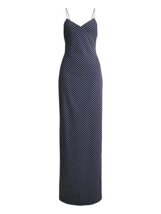 Ralph Lauren Collection Abito Caitlin lungo a righe - Blu