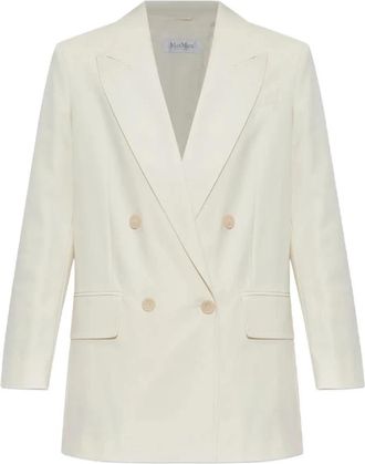 Max Mara Suez Jacket - Dames - Blazers - Wit - 2XS - Katoen - Jassen