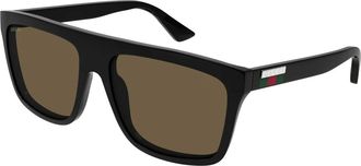 Gucci Sunglasses, male, Black, Size: 59 MM Rectangular Sunglasses