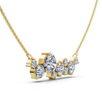 Pompeii3 1Ct Diamond Constellation Pendant Lab Grown Necklace 18 Chain