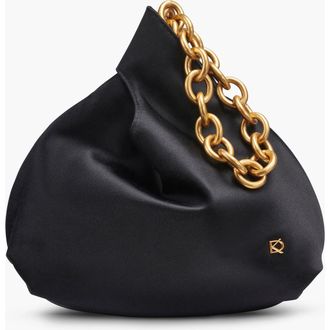 DKNY Lawrence Satin Wristlet in Blk/gold at Nordstrom