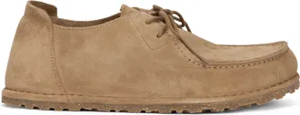 Birkenstock Mens Loafers Utti Lace Suede Grey Taupe Leather