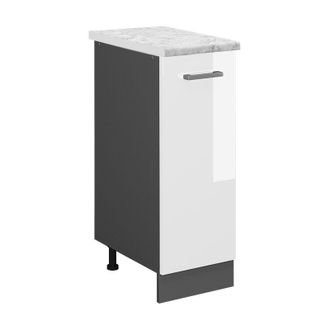 Vicco Armadio cucina dispensa alto R-Line, Bianco lucido, 30 cm pl Marmo
