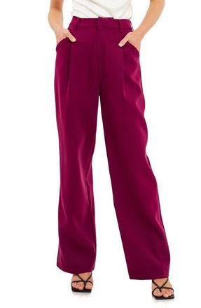 endless rose Classic Pleated Suit Trousers in Berry Violet at Nordstrom, Size Small