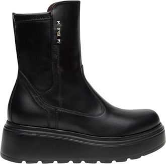 Nero Giardini Stivaletti in Pelle e Tessuto Tecnico - - Shoes - Donna - Nero - 38 EU