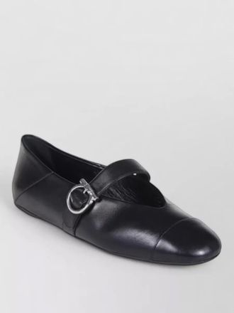 Ferragamo nena ballerina shoes round toe buckle strap