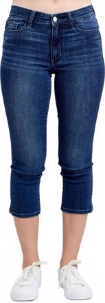 Judy Blue Side Slit Capri Jeans In Dark Wash
