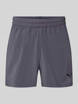 Puma Regular Fit Sportshorts mit Logo-Print Modell TAD ESSENTIALS in Graphit, Gr&ouml;&szlig;e XXL
