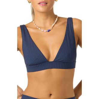 O'Neill Shorebreak Rib Cancun Bikini Top in Navy at Nordstrom, Size X-Small