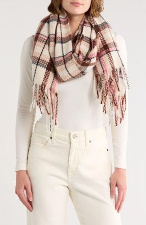 Vince Camuto Basketweave Fringe Scarf in Mauve at Nordstrom Rack