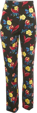 Diane Von F&uuml;rstenberg Pantaloni a fiori - Nero
