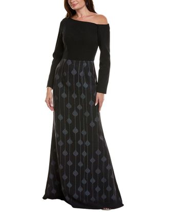 Rene Ruiz Border Crepe Gown
