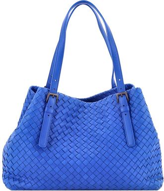 Bottega Veneta Blue Intrecciato Nappa A-Shape Tote Medium (Authentic Pre- Loved)