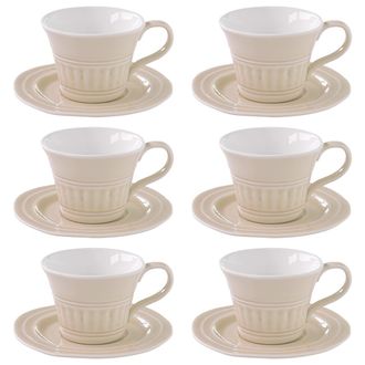 Easy Life Set 6 Caffè Porc.C & S 120 ml ABITARE CHIC BEIGE