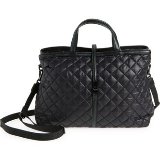 MZ Wallace Medium Astor Diamond Quilted Top Handle Bag in Black at Nordstrom