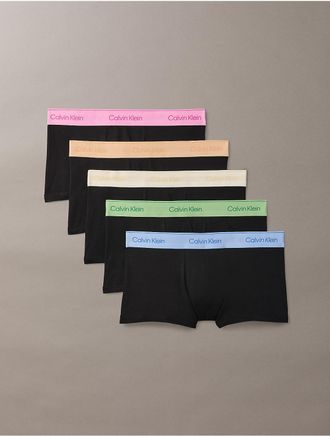 Calvin Klein Mens Icon Cotton Stretch Pride 5-Pack Low Rise Trunk - Multi - XL