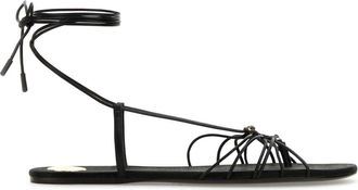 Saint Laurent Black Leather Babylone Sandals