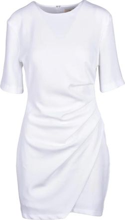 Aniye By White Ruched Polyester Elastane Sheath Dress