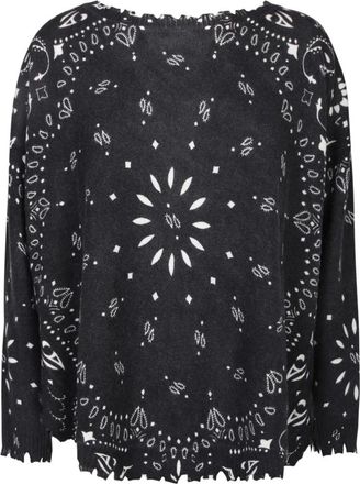 Kujten Mela Bandana Sweater - Dames - Cashmere truien - Zwart - M - Wol - Truien & Vesten