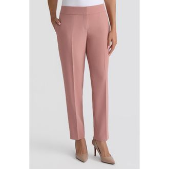 Kasper Ava Stretch Crepe Straight Leg Pants in Tearose at Nordstrom, Size 12
