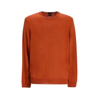 HUGO BOSS Round-neck Knitwear, male, Orange, XL, Botto-L Jumper