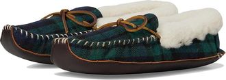 Polo Ralph Lauren Yarmond Slipper Mens Slippers Blackwatch Plaid/Brown : 13 M, Leather/Suede